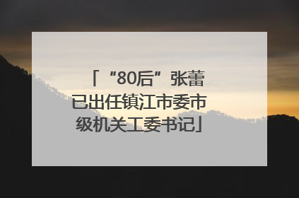 “80后”张蕾已出任镇江市委市级机关工委书记